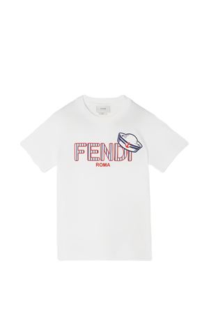 Jersey T-shirt with Fendi embroidery FENDI KIDS | JMI5187AJF0TU9